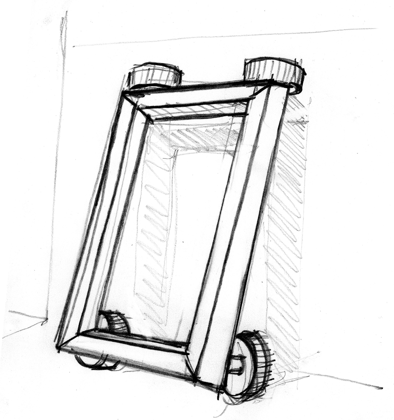 Ritratto a figura intera, Schizzo progettuale per una cornice mobile